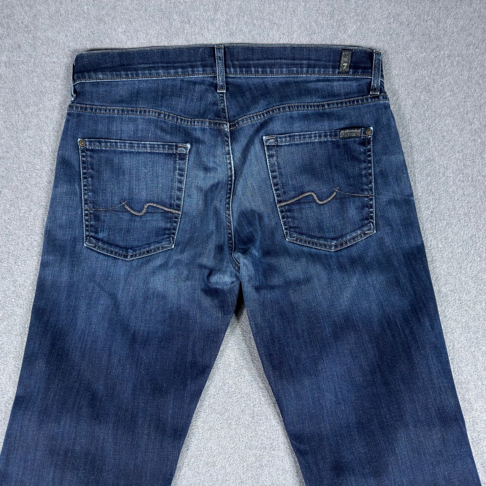 7 For All Mankind Brett Bootcut Jeans Mens 36x34 Dark Wash Luxe Performance USA